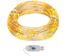 Mikro led girlianda, 40m, 400 &scaron;iltų baltų led, 8 funkcijos