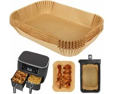 Popieriniai įdėklai oro gruzdintuvėms 20x13x4.5 cm 100 vnt. stačiakampiai