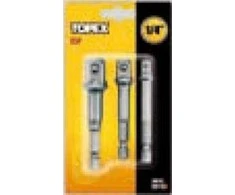 TOPEX KOMPLET ADAPTERÓW / UCHWYTÓW DO NASADEK 3 vnt.. 1/2-3/8-1/4" 38D151