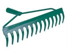 FLO GRABIE METALOWE KABŁĄKOWE 36cm 14 ZĘBÓW, NIEOPRAWIONE 35755
