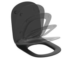 Ideal Standard seat and coverTesi Thin, QR/SC, silk juodas