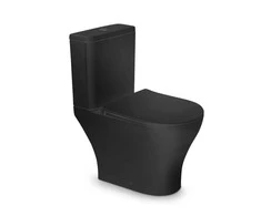 Unitazas Vento Harstad Rimless, išleidimo anga apačioje, 6/3l su Duroplast Soft Close dangteliu juodas