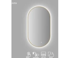 Vonios veidrodis VENTO JOTTO, LED 2700-6500K, antiras., auksinis rėmas, ovalus, 50 x 90 cm
