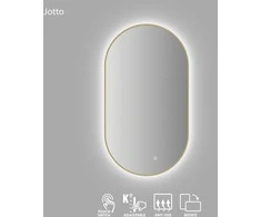 Vonios veidrodis VENTO JOTTO, LED 2700-6500K, antiras., auksinis rėmas, ovalus, 50 x 90 cm