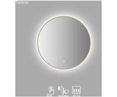Vonios veidrodis VENTO TIZIANO, LED 2700-6500K, antiras., sens. jung., auks. rėmu, Ø60 cm