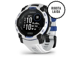 Išmanusis laikrodis Garmin Instinct® 3 – 45 mm, Solar, Baltojo akmens spalvos su baltojo akmens spalvos / mėlynu dirželiu