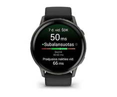 Išmanusis laikrodis Garmin Venu® 4 - 45 mm | spalva: skalūno spalva su juodu silikono dirželiu (010-03014-00)