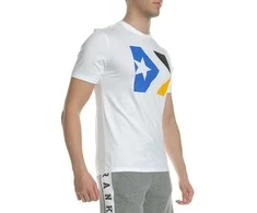 Converse Marškinėliai Star Chevron Tri Color Tee Baltas 10005884 102