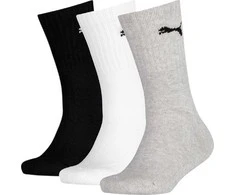 Puma Kojinės Paaugliams Junior Crew Juodas Pilkas Baltas 907958 03