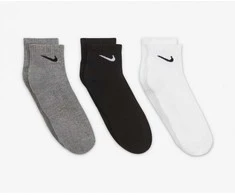 Nike Kojinės U NK Everyday Cush Ankle 3PR Juodas Baltas Pilkas