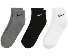 Nike Kojinės U NK Everyday Cush Ankle 3PR Juodas Baltas Pilkas