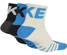 Nike Kojinės U NK Evry MX Cush Ankle 3PR Juodas Mėlyna Baltas SX7940 912