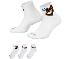Nike Kojinės Unisex U Nk Ed Pls Ankle 3P Sport 144 Baltas HJ9378 901