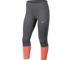 Nike Tamprės Paaugliams G NK Pwr Tght Crop Pilkas Oranžinis 890208 036