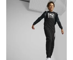Puma Džemperis Paaugliams Active Sports Full-Zip Hoodie Juodas 670075 01