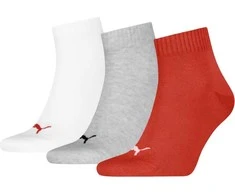 Puma Kojinės Unisex Quarter Baltas Pilkas Raudona 938589 23