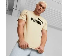 Puma Medvilniniai Marškinėliai Vyrams Ess Logo Tee Kreminis 586667 85