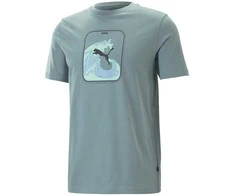 Puma Medvilniniai Marškinėliai Vyrams Graphics Wave Tee Žalias 674483 84