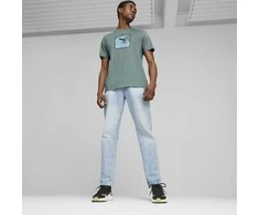 Puma Medvilniniai Marškinėliai Vyrams Graphics Wave Tee Žalias 674483 84