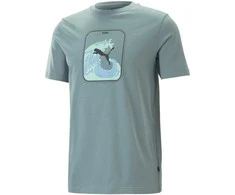 Puma Medvilniniai Marškinėliai Vyrams Graphics Wave Tee Žalias 674483 84