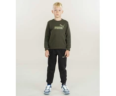 Puma Sportinis Kostiumas Paaugliams Ess No.1 Logo Crew Sweat Fl Žalias Juodas 689721 70