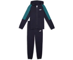 Puma Sportinis Kostiumas Paaugliams Ess Block Hooded Full-Zip Navy Mėlyna Žalias 693334 16
