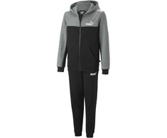 Puma Sportinis Kostiumas Paaugliams Ess+ Block Hooded Juodas Pilkas 670116 03