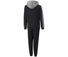 Puma Sportinis Kostiumas Paaugliams Ess+ Block Hooded Juodas Pilkas 670116 03