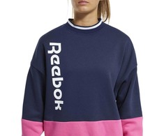 Reebok Džemperis Moterims Te Linear Logo Crew Mėlyna Rožinė FU2194