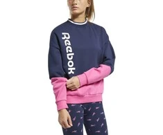 Reebok Džemperis Moterims Te Linear Logo Crew Mėlyna Rožinė FU2194