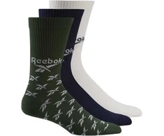 Reebok Kojinės Cl Fo Crew Sock 3P Žalias Mėlyna Baltas GD1034