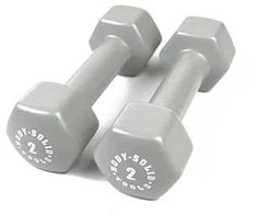 Body Solid Viniliniai hanteliai 2kg BODYSOLID Vinyl Dumbbells