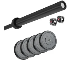 Bumper svarmenų ir štangos komplektas STRONGMAN (Svoris: 150 kg)