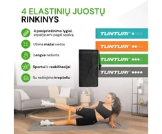 Elastinių pasipriešinimo juostų rinkinys TUNTURI Mini Resistance Band Set, 4 vnt.