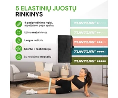 Tunturi mini pasipriešinimo juostų rinkinys, 5 vnt., skirtingi pasipriešinimo lygiai