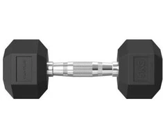 Hanteliai TUNTURI Platinum Hex Rubber Dumbbell, 1-50kg (Svoris: 2 x 5kg)