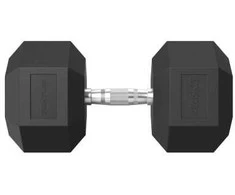 Hanteliai TUNTURI Platinum Hex Rubber Dumbbell, 1-50kg (Svoris: 1 x 42,5kg)