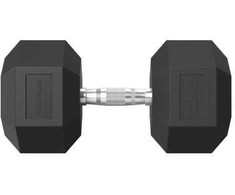 Hanteliai TUNTURI Platinum Hex Rubber Dumbbell, 1-50kg (Svoris: 1 x 37,5kg)