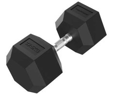 Hanteliai TUNTURI Platinum Hex Rubber Dumbbell, 1-50kg (Svoris: 1 x 37,5kg)