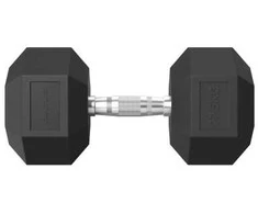 Hanteliai TUNTURI Platinum Hex Rubber Dumbbell, 1-50kg (Svoris: 1 x 27,5kg)
