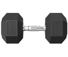 Hanteliai TUNTURI Platinum Hex Rubber Dumbbell, 1-50kg (Svoris: 1 x 22,5kg)