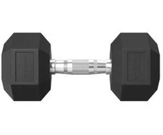 Hanteliai TUNTURI Platinum Hex Rubber Dumbbell, 1-50kg (Svoris: 1 x 12,5kg)