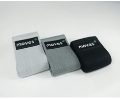 MOVES Elastinių pasipriešinimo kilpų-juostų rinkinys (3 vnt) su tekstile