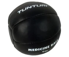 Odinis pasunkintas kamuolys TUNTURI 1-5kg, juodas (Svoris: 1kg)
