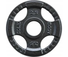 Olimpiniai svarmenys BODY-SOLID 4 Grip Iron (1,25-25 kg) (Svoris: 2.5kg)