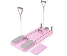 Pilates treniruoklis / reformeris GYMSTICK Pilates V Reformer Board (juodas, violetinis, rožinis) (Spalva: Rožinė)