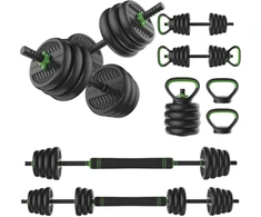 Svarmenų rinkinys TUNTURI Vinyl Barbell &amp; Dumbbell set (20 / 28 kg) (Svoris: 28 kg)
