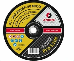 ANDRE PJOVIMO DISKAS METALUI 230 x 2,0mm INOX PRO LINE 95A36RBF