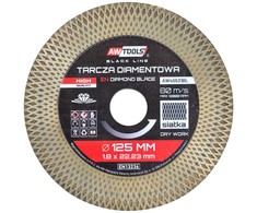 AW-Tools AWTOOLS DEIMANTINIS DISKAS 125mmx1,9×22,2 TURBO Juodas LINE