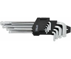 AW-Tools AWTOOLS ŠEŠIAKAMPIAI RAKTAI (HEX) /1,5-10,0mm/ 9vnt. SU RUTULINE GALVUTE
